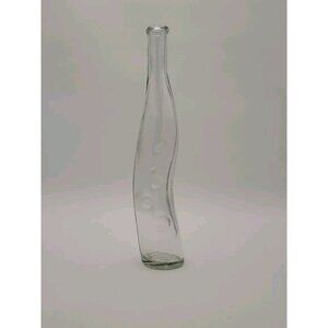 Vintage Clear Glass Lutex 6‎ Stem Vase Bottle Bubble Dot Design 12 inch